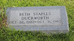Elizabeth “Beth” <I>Staples</I> Duckworth 
