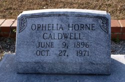 Ophelia Amelia Kathryn <I>Horne</I> Caldwell 