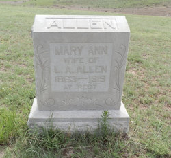 Mary Ann <I>Masterson</I> Allen 