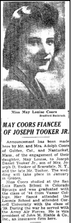 May Louise <I>Coors</I> Tooker 