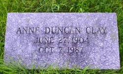 Anne Rutherford <I>Duncan</I> Clay 