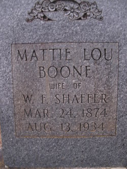 Mattie Lou <I>Boone</I> Shaffer 