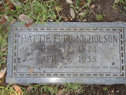 Dorcus Hester “Hattie” <I>Ford</I> Nicholson 