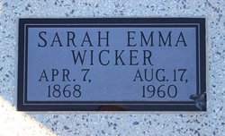 Sarah Emeline “Emma” <I>Rose</I> Wicker 