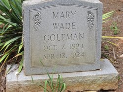 Mary Wade <I>Coleman</I> Coleman 