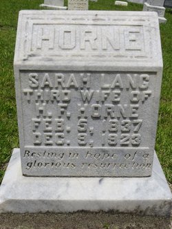 Sarah <I>Lang</I> Horne 