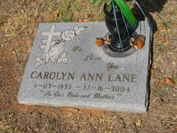 Carolyn Ann <I>Lane</I> Tankersley 