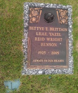 Bettye E. <I>Brittain</I> Lille Yazel Reid Wright Benson 
