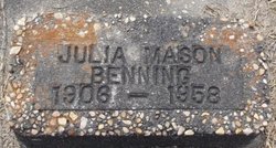 Julia Mike <I>Mason</I> Benning 