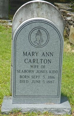 Mary Ann <I>Carlton</I> Kidd 