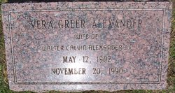 Vera <I>Greer</I> Alexander 