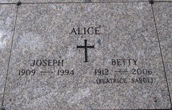 Beatrice E “Betty” <I>Sabol</I> Alice 