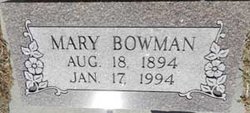 Mary <I>Bunker</I> Bowman 