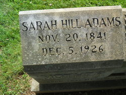 Sarah Prudence <I>Hill</I> Adams 