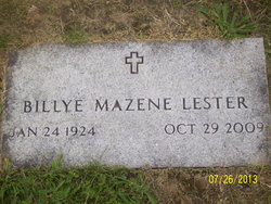 Billye Mazene <I>Potts</I> Lester 