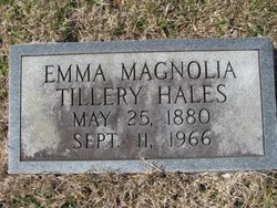 Emma Magnolia “Maggie” <I>Tillery</I> Hales 