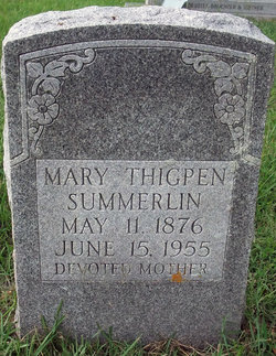 Mary Agnes <I>Foster</I> Thigpen Summerlin 