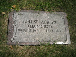 Louise Marjorie <I>Mainquist</I> Ackles 