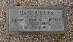 Mary Lillie <I>Peeples</I> Priester 