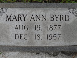 Mary Ann <I>Byrd</I> Byrd 