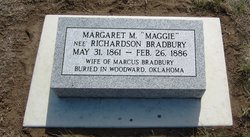Margaret M. “Maggie” <I>Richardson</I> Bradbury 