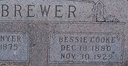 Mary Elizabeth “Bessie” <I>Cooke</I> Brewer 