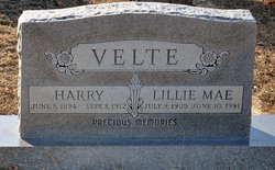 Lillie Mae <I>Daniel</I> Velte 