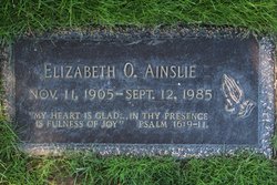 Elizabeth Oliver <I>Elder</I> Ainslie 