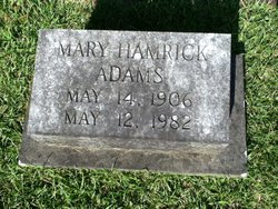 Mary <I>Hamrick</I> Adams 