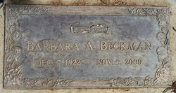 Barbara A “Baba” <I>Cameron</I> Beckman 