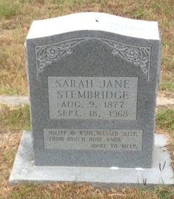 Sarah Jane <I>Sneed</I> Stembridge 