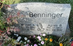 Agnes B <I>Sweeney</I> Benninger 