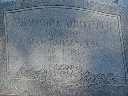 Sophronia <I>Whitfield</I> Jackson 