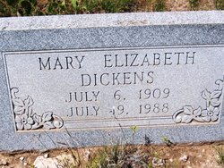 Mary Elizabeth <I>Wilie</I> Dickens 