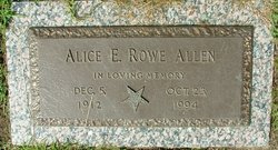 Alice Edna <I>Rowe</I> Allen 