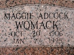 Maggie <I>Adcock</I> Womack 