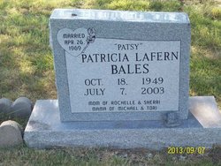 Patricia Lafern “Patsy” <I>Barnes</I> Bales 