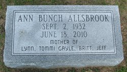 Annie <I>Bunch</I> Allsbrook 