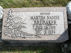 Martha Nadine <I>Brown</I> Brubaker 
