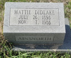 Mattie <I>Didlake</I> Ainsworth 