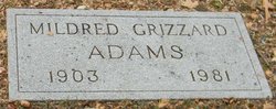 Mildred Frances <I>Grizzard</I> Adams 
