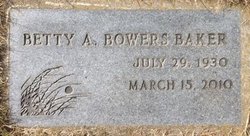 Betty A <I>Bowers</I> Baker 
