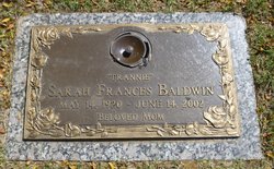 Sarah Frances “Frannie” <I>Bowers</I> Baldwin 