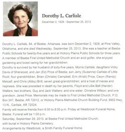 Dorothy L <I>Walters</I> Carlisle 