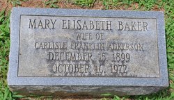 Mary Elisabeth <I>Baker</I> Adkerson 