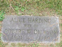 Alice <I>Harding</I> Dickson 