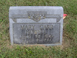 Mary Sarah “Mollie” <I>Carr</I> Howell 