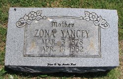Elizabeth Arizona “Zoney” <I>Johnson</I> Yancey 