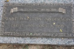 Jane <I>Walston</I> Anderson 