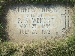 Ophelia <I>Dixon</I> Wehunt 